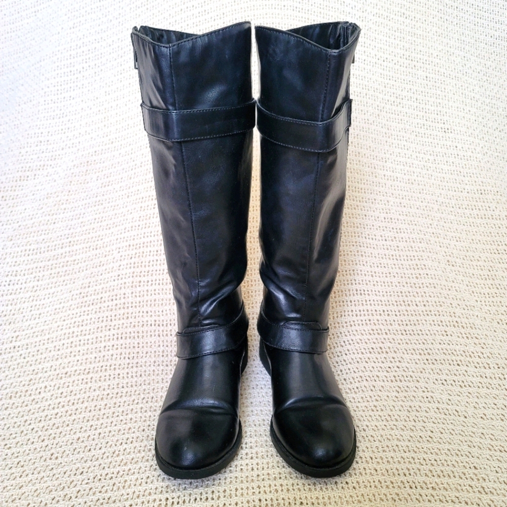 Black Pleather Boots ☆EUC☆